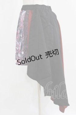 画像2: Qutie Frash / 和柄プリーツスカート  黒×赤×紫 H-26-03-02-026-QU-SK-KB-ZH