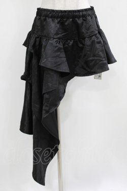 画像1: Qutie Frash / アシメラップスカート  黒 H-26-03-02-027-QU-SK-KB-ZH
