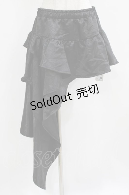 画像1: Qutie Frash / アシメラップスカート  黒 H-26-03-02-027-QU-SK-KB-ZH (1)