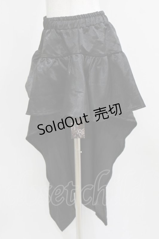 画像2: Qutie Frash / アシメラップスカート  黒 H-26-03-02-027-QU-SK-KB-ZH (2)