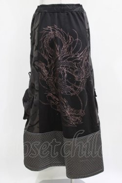 画像3: Qutie Frash / ミリタリーロングスカート  黒 H-26-03-02-029-QU-SK-KB-ZH