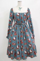 Melody BasKet / Cats castleレースヨークワンピース M ブルーグリーン H-26-03-02-004-LO-OP-KB-ZH