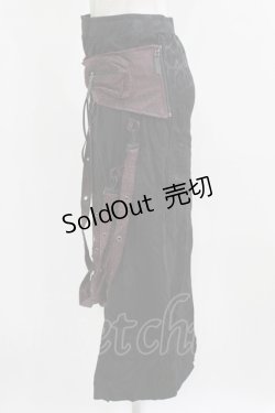 画像2: Qutie Frash / ミリタリーロングスカート  黒×赤 H-26-03-02-031-QU-SK-KB-ZH