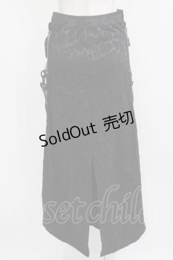 画像3: Qutie Frash / ミリタリーロングスカート  黒×赤 H-26-03-02-031-QU-SK-KB-ZH