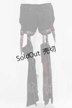 画像3: Qutie Frash / レッグカバー付パンツ  黒×赤 H-26-03-02-033-QU-PA-KB-ZH