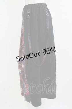 画像2: Qutie Frash / インナーパンツ付スリットスカート  黒×紫 H-26-03-02-035-QU-SK-KB-ZH