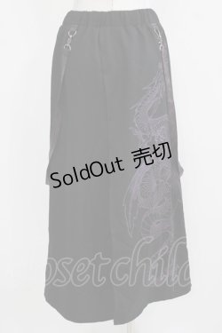 画像3: Qutie Frash / インナーパンツ付スリットスカート  黒×紫 H-26-03-02-035-QU-SK-KB-ZH