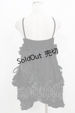 画像3: Qutie Frash / メッシュフリルベビードール  黒×黒 H-26-03-02-036-QU-TO-KB-ZH