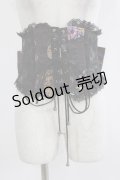 Qutie Frash / 花魁帯コルセット  黒×紫 H-26-03-02-037-QU-SK-KB-ZH