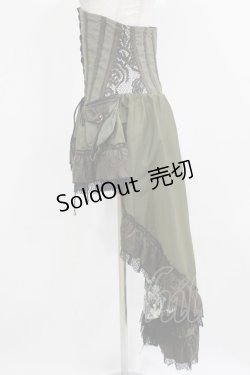 画像2: Qutie Frash / ロングオーバーコルセット  カーキ H-26-03-02-038-QU-ZA-KB-ZH