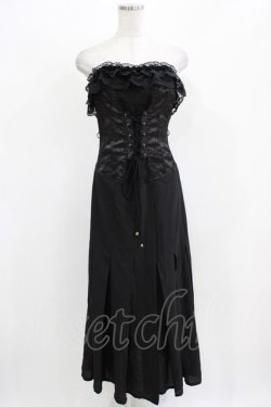 画像1: Qutie Frash / ロングオーバーコルセットビスチェ  黒 H-26-03-02-039-QU-TO-KB-ZH