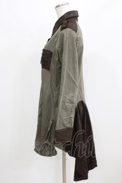 画像2: Qutie Frash / ミリタリーシャツワンピース L カーキ H-26-03-02-043-QU-OP-KB-ZH