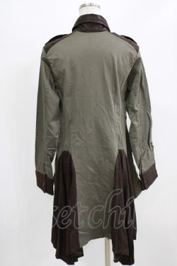 画像3: Qutie Frash / ミリタリーシャツワンピース L カーキ H-26-03-02-043-QU-OP-KB-ZH