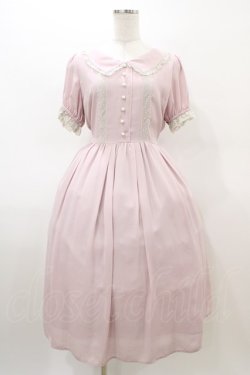 画像1: Ank Rouge / スクエアカラーワンピース M ピンク H-26-03-02-1043-CA-OP-NS-ZH