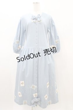 画像1: PINK HOUSE / ロゴワッペンデニムワンピース Free ブルー H-26-03-02-1044-LO-OP-NS-ZH