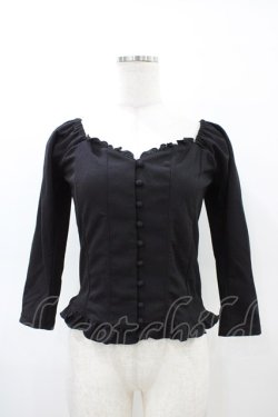 画像1: evelyn / 連ボタンプルオーバー Free ブラック H-26-03-02-1054-LO-TO-NS-ZH