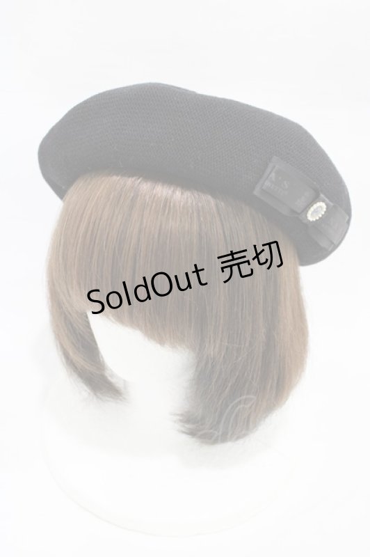 画像1: m petit by misako / NINA'S AM カメオベレー  ブラック H-26-03-02-1009-LO-AC-NS-ZH (1)