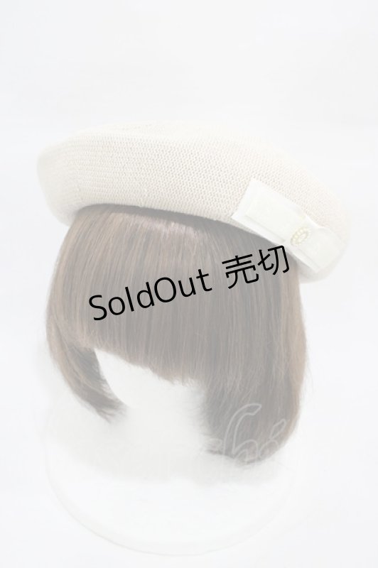 画像1: m petit by misako / NINA'S AM カメオベレー  アイボリー H-26-03-02-1011-LO-AC-NS-ZH (1)