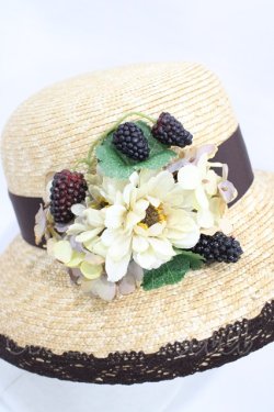 画像3: Innocent World / コサージュ付カサブランカハット Mサイズ(頭周囲約57cm:帽子の内側についている面テープでサイズが調節できます。) ショコラ×生成/Chocolat×Beige H-26-03-02-1001-IW-AC-NS-ZH