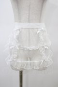 axes femme kawaii / ドットチュールハーフエプロン M 白 H-26-03-02-1017-AX-ZA-NS-ZH