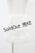 axes femme kawaii / ドットチュールハーフエプロン M 白 H-26-03-02-1017-AX-ZA-NS-ZH