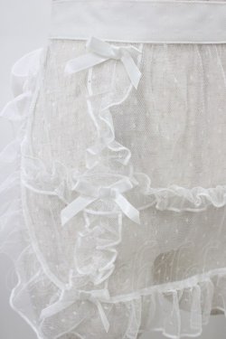 画像3: axes femme kawaii / ドットチュールハーフエプロン M 白 H-26-03-02-1017-AX-ZA-NS-ZH