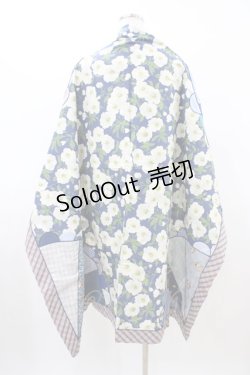 画像2: PINK HOUSE / パッチワーク花柄ストール  ブルー H-26-03-02-1018-LO-ZA-NS-ZH