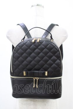 画像1: m petit by misako / キルティングリュック  ブラック H-26-03-02-1025-LO-BG-NS-ZH