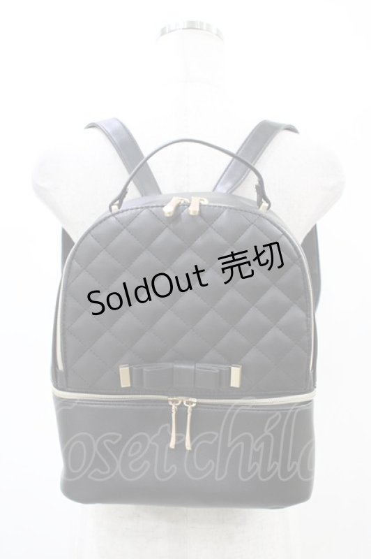 画像1: m petit by misako / キルティングリュック  ブラック H-26-03-02-1025-LO-BG-NS-ZH (1)