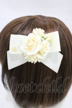 画像2: Innocent World / ミニチュアローズリボンクリップ  生成×生成/Beige×Beige H-26-03-02-1003-IW-ZA-NS-ZH