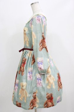 画像2: Leur Getter / Teddy Friends袖付きワンピース トールサイズ(L) ミント H-26-03-02-001-LU-OP-KB-ZH