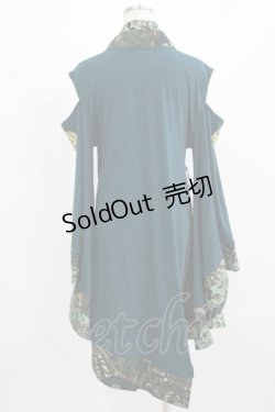 画像3: Qutie Frash / 肩開き着物カーディガン  緑 H-26-03-02-049-QU-TO-KB-ZH