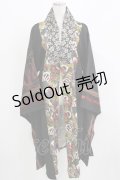 Qutie Frash / 着物ロングカーデ  黒 H-26-03-02-050-QU-TO-KB-ZH