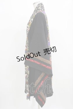 画像2: Qutie Frash / 着物ロングカーデ  黒 H-26-03-02-050-QU-TO-KB-ZH