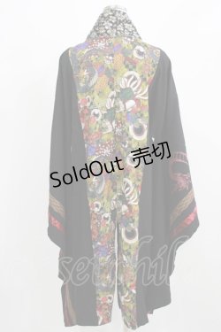 画像3: Qutie Frash / 着物ロングカーデ  黒 H-26-03-02-050-QU-TO-KB-ZH