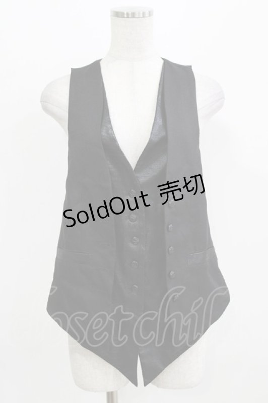 画像1: Qutie Frash / レイヤード風ベスト  黒 H-26-03-02-051-QU-TO-KB-ZH (1)