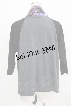 画像3: Qutie Frash / 和柄切替カットソーカーデ  グレー H-26-03-02-053-QU-TO-KB-ZH