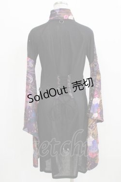 画像3: Qutie Frash / ダブルベルト着物カーデ  黒×紫 H-26-03-02-054-QU-TO-KB-ZH