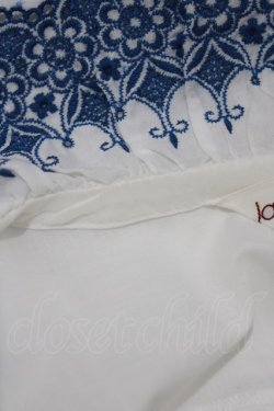 画像5: Jane Marple / フラワーレースとピンタックのブラウス  オフ×ブルー H-26-03-02-058-JM-BL-KB-ZH