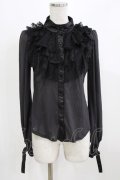 Qutie Frash / チュールフリルブラウス  黒 H-26-03-02-060-QU-BL-KB-ZH