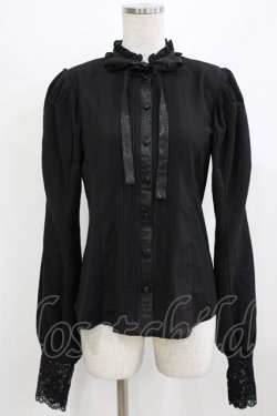 画像1: Qutie Frash / ピンタックブラウス  黒 H-26-03-02-061-QU-BL-KB-ZH