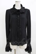 Qutie Frash / 丸襟ブラウス  黒 H-26-03-02-062-QU-BL-KB-ZH