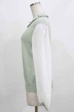 画像2: Jane Marple / シアースリーブプルオーバー  ミント×オフ H-26-03-02-064-JM-TO-KB-ZH