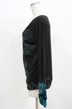 画像2: Qutie Frash / クロスインナーT  黒×緑 H-26-03-02-065-QU-TO-KB-ZH