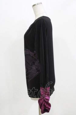 画像2: Qutie Frash / クロスインナーT  黒×紫 H-26-03-02-066-QU-TO-KB-ZH