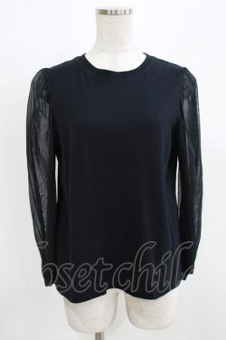 画像1: Jane Marple / シアースリーブカットソー  ネイビー H-26-03-02-069-JM-TO-KB-ZH