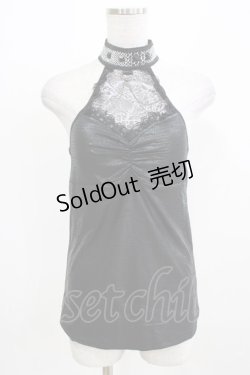 画像1: Qutie Frash / ホルターキャミ  ブラック H-26-03-02-079-QU-TO-KB-ZH