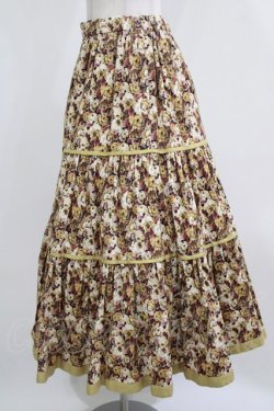 画像2: Jane Marple Dans Le Salon / Roman Rose peasant skirt  ocher×light beige H-26-03-02-010-JM-SK-KB-ZH