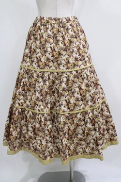 画像3: Jane Marple Dans Le Salon / Roman Rose peasant skirt  ocher×light beige H-26-03-02-010-JM-SK-KB-ZH