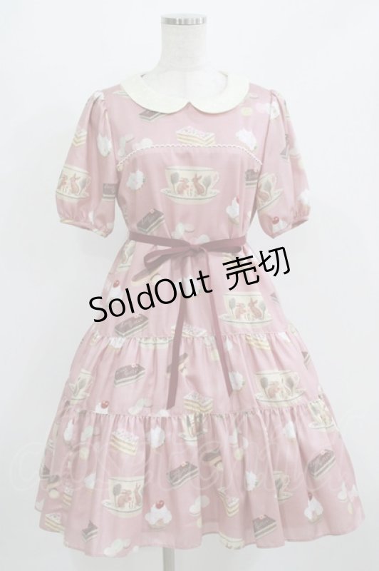 画像1: Leur Getter / Rabbit Tea cup袖付ワンピース M ピンク H-26-03-02-002-LU-OP-KB-ZH (1)